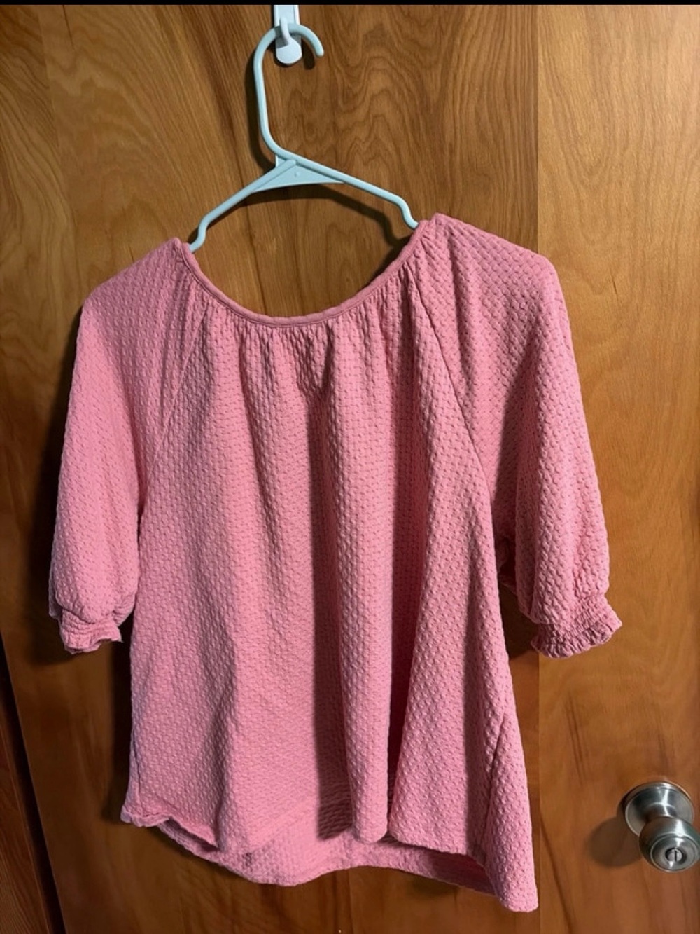 LOFT Pink Textured Peasant Tunic